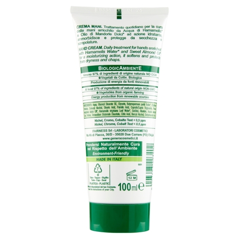 Genera BiÓ Crema Mani Morbidezza con Acqua di Hamamelis* e Olio di Mandorle Dolci* 100 ml